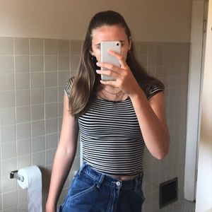 Striped off the shoulders shirt